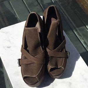 Joie platform chunky heels in chocolate brown